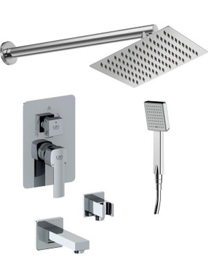 GPD Ankastre Duş Seti (Krom) Pedra Çevirmeli BNS05