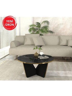 Dekorister Lagerta Orta Sehpa Siyah Mermer - Siyah