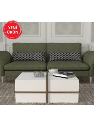 Dekorister Plus Orta Sehpa Beyaz-Ceviz