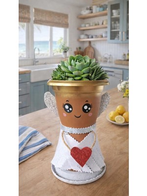 Marsilyan Sera Melek Nf Trend Saksı 0,6 Lt Sukulent Saksısı