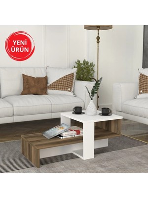 Dekorister Chain Orta Sehpa Beyaz-Ceviz