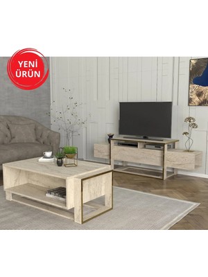 Dekorister Bianco Orta Sehpa Traverten