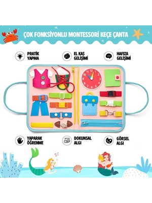 Generic Montessori Keşif & Gelişim Eğitim Çantası | Ekransız El Becerisi Aktivite Seti – Pembe