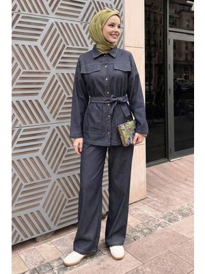 inStyle Dikiş ve Cep Detaylı Ikili Mavi Takım