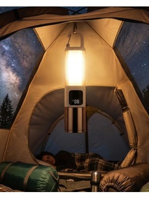 Zenvia LED Kamp Lambası USB Şarjlı 500 Lümen Parlaklık Güç Göstergeli Taşınabilir Fener