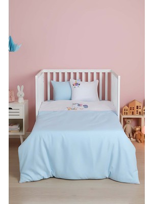 Dolly Mint Punch Nakışlı %100 Pamuklu  Bebek Nevresim Takımı