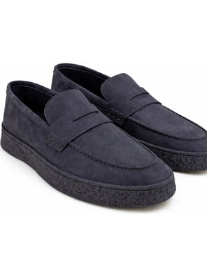 VARNAS Erkek Antrasit Süet Loafer Hakiki Dana Derisi Iç Dış Deri Kauçuk Taban Günlük Casual Ayakkabı – Venedik