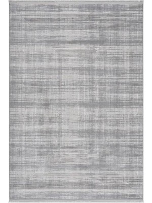 Türkeri Halı Edge Serisi Geometrik Çizgi Desenli Gri Akrilik Modern Salon Halısı