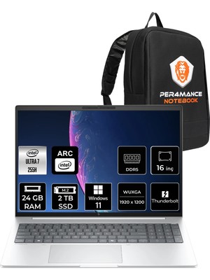 Hp Elitebook 8 Aı G1I Intel Core Ultra 7 255H 24GB 2tb SSD 16" Fhd+ W11H Taşınabilir Bilgisayar & Per4 Çanta AD3T0ETPN364
