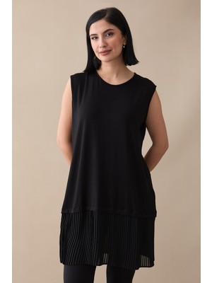 inStyle Eteği Piliseli Kolsuz Siyah Içlik