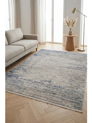 Konfor Halı Motto 4585 Mavi Yumuşak Dokulu Salon Mutfak Koridor Oturma Odası Dokuma Makine Halısı