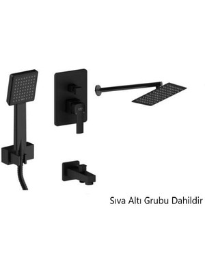GPD Ankastre Duş Seti (Siyah) Pedra Basmalı BNS06-S
