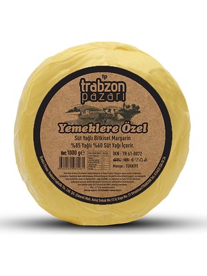 Trabzon Pazarı Süt Yağlı Yemeklik Yağ 1 kg