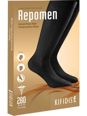 Kifidis 280 Den. 19-21 Mmhg Unisex Diz Altı Varis Çorabı (Repomen)