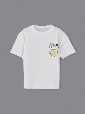 Lc Waikiki Yeni Sezon Bisiklet Yaka Baskılı Erkek Çocuk Tişört