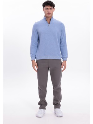 Rowinger Yarım Fermuarlı Dik Yaka Selanik Örme Erkek Sweatshirt
