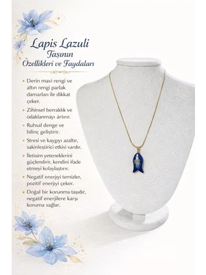 Solare Accessories Lapis Lazuli Doğal Taş Nazar Kolye – Enerji ve Koruma Taşı Kolyesi