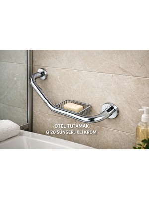 Onno Otel Tutamak Ø 20 Süngerlikli Krom