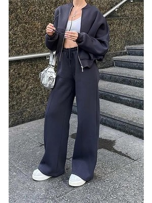 Dip Moda Kadın Kışlık Alt Üst Eşofman Takımı DPNB0022 - Antrasit