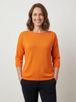 Genel Merserize Bisiklet Yaka Truvakar (Kapri) Kol Triko Bluz