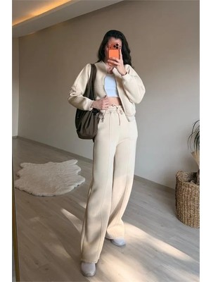 Dip Moda Kadın Oversize 3 Iplik Cepli Eşofman Takımı NM029