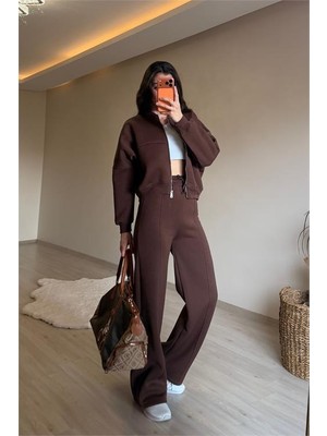 Dip Moda Kadın Sweat Eşofman Ikili Oversize Takım DPNM018