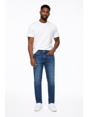 Connemara Jeans Erkek Regular Fit Mavi Denim Pantolon – Orta Mavi Günlük Rahat Kesim Kot