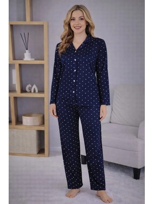 Pemilo Kadın 7123 Uzun Kol Düğmeli Pijama Takımı