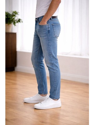 Connemara Erkek Mavi Tapered Fit Jean Pantolon – 5 Cepli, Esnek Denim