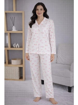 Pemilo Kadın 7117 Düğmeli Uzun Kol Pijama Takımı