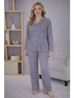 Pemilo Kadın 7122 Uzun Kol Düğmeli Pijama Takımı