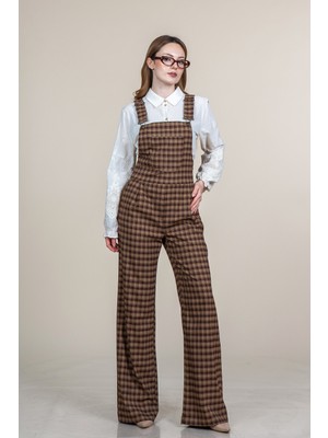 MissVina Beatriz Askılı Ekose Desen Tulum - 50363