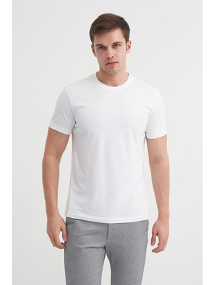 Cazador Basic Süprem Erkek T-Shirt  46230 Beyaz