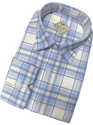 Gömlek Galerisi Klasik Kesim Ekoseli Uzun Kollu Erkek Gömlek