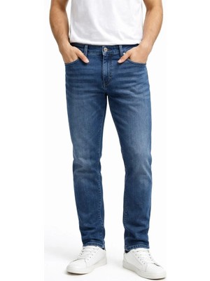 Connemara Erkek Slim Fit Mavi Kot Pantolon – Paça Katlamalı, Doğal Yıkamalı Pantolon