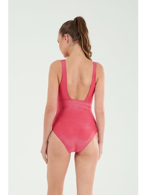 Louren M22013 Derin V Yaka Aksesuarlı Mayo