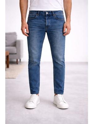 Connemara Erkek Mavi Tapered Fit Jean Pantolon – 5 Cepli, Esnek Denim