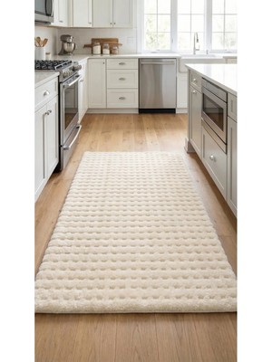 Halı Special Yuma Bubble Krem Peluş Halı|salon-Mutfak-Antre-Oturma Odası-Yumuşak-Kaymaz Taban-Yıkanabilir–modern