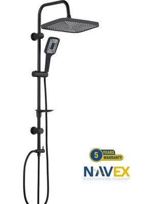 Navex Drom-V Kolonlu Siyah Tepe Duş Seti 5 Yıl Garantili