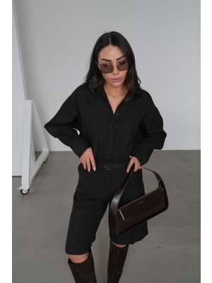 Özge Özgenç Tok Doku Ekose Gömlek