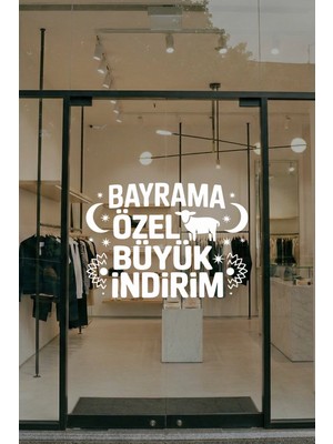 Mıgnatıs Bayrama Özel Cam Vitrin Sticker – Mağaza Bayram Yazısı