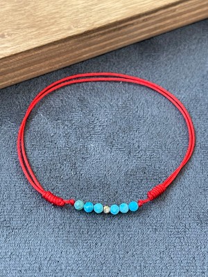 Aida Jewelss 14 Ayar Altın Dorika Detaylı Asansör Ipli Firuze Taşlı Altın Şans Bilekliği
