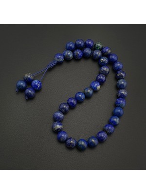 Seven Art Jewelry Orijinal Doğal Taş 8mm Lapis Lazuli Taşı 33'lü Tesbih, Erkek Hediye, El Yapımı Tesbih