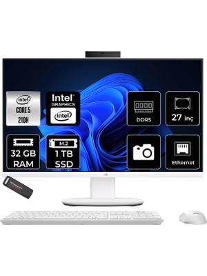 Asus V470 Intel Core 5 210H 32GB 1tb SSD 27" Fhd 100Hz Fdos All In One Bilgisayar & Per4 USB Bellek V470C516512W0DP318