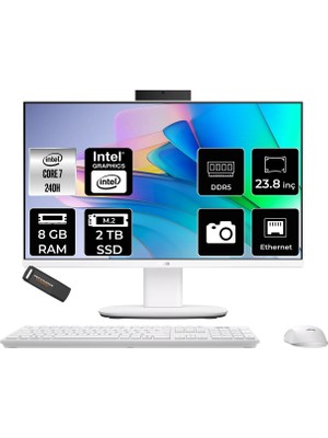 Asus V440 Intel Core 7 240H 8gb 2tb SSD 23.8" Fhd 100Hz Fdos All In One Bilgisayar & Per4 USB Bellek V440C716512W0DP304