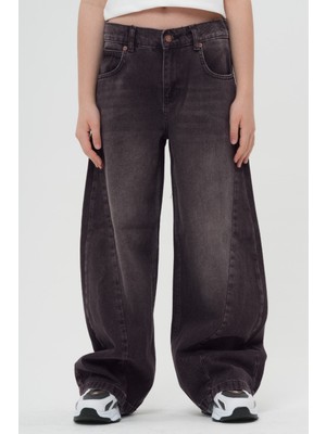 Haykids Unisex Geniş Paça Wide Leg Bol Alt Giyim Kot Pantolon