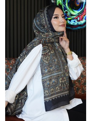 Afvente Klasik Desen Kahve Soft Pamuk Şal