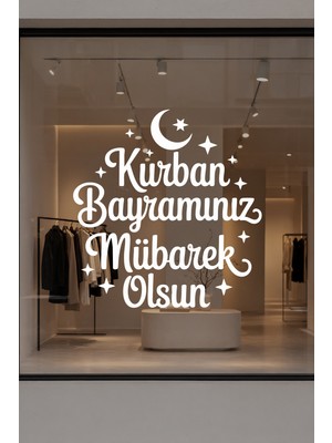 Mıgnatıs Kurban Bayramınız Mübarek Olsun Cam Yazısı Sticker – Mağaza Vitrin Yazısı