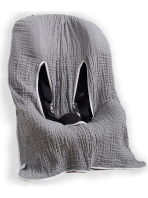 Zuppers Organik Pamuk Müslin Oto Koltuğu ve Anakucağı Kılıfı - Duman