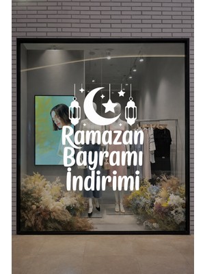 Mıgnatıs Ramazan Bayramı Indirimi Yazılı Cam Vitrin Sticker - Mağaza Vitrin Yazısı Bayram Dekoru